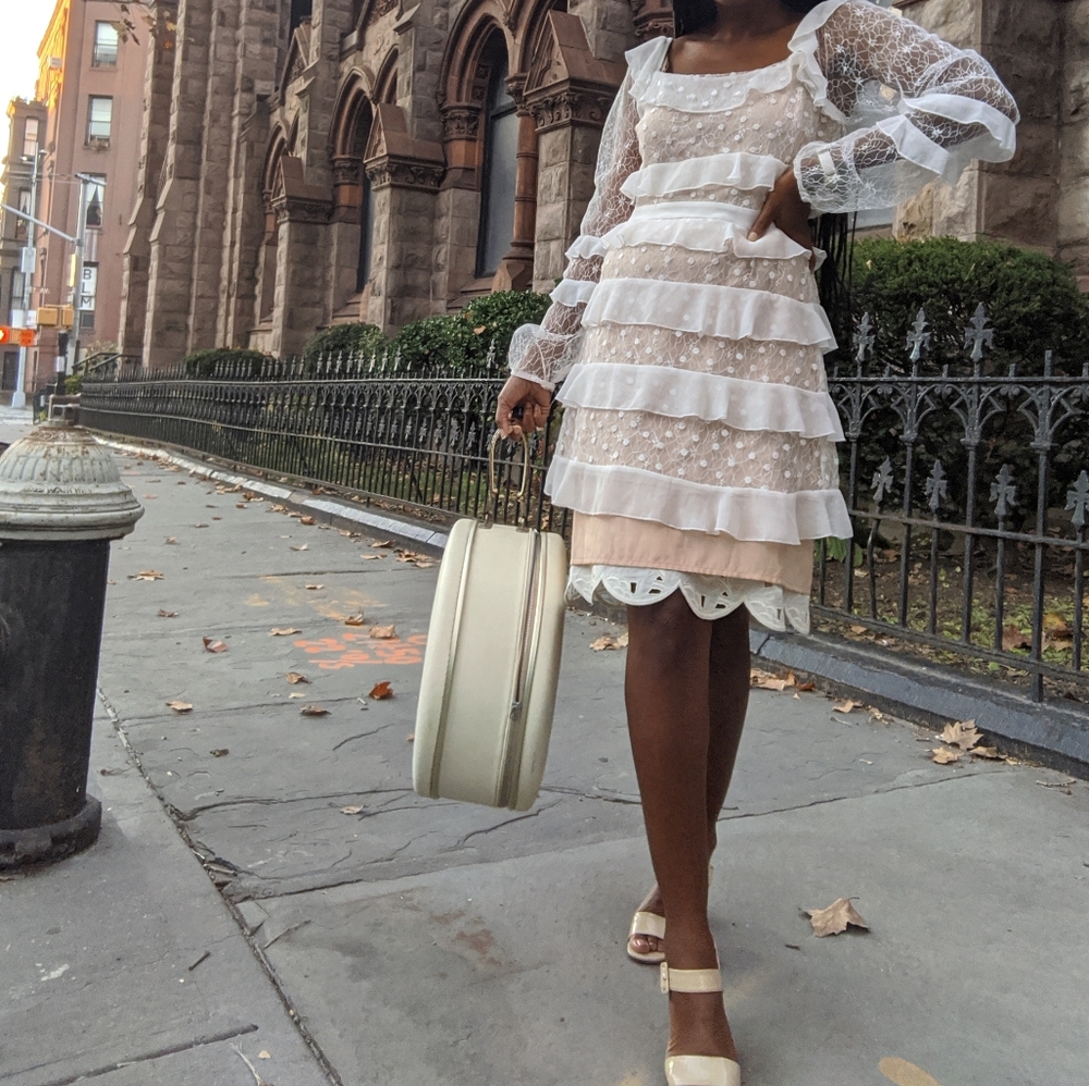 Trendy Winter white chic & fun dress